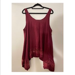 Red wine color free people tank